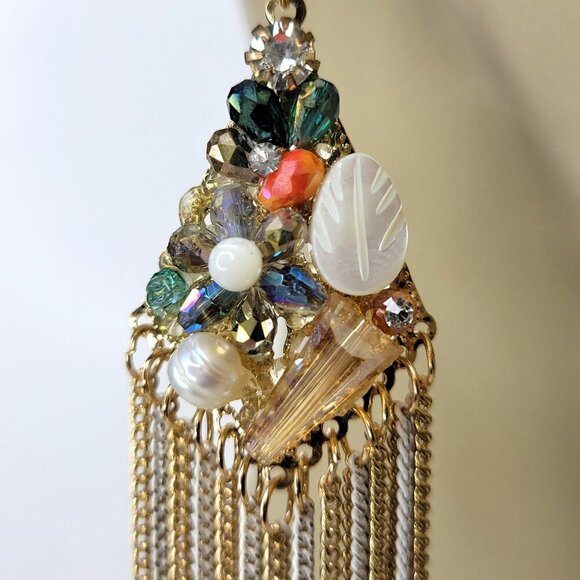 Colourful Long Tassel Earrings - Picture 3 of 9